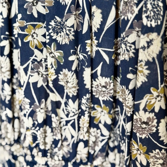 The Westside NWT Layla Navy Blue Floral Ruffle Smocked Prairie Mini Dress- Small - Picture 9 of 11